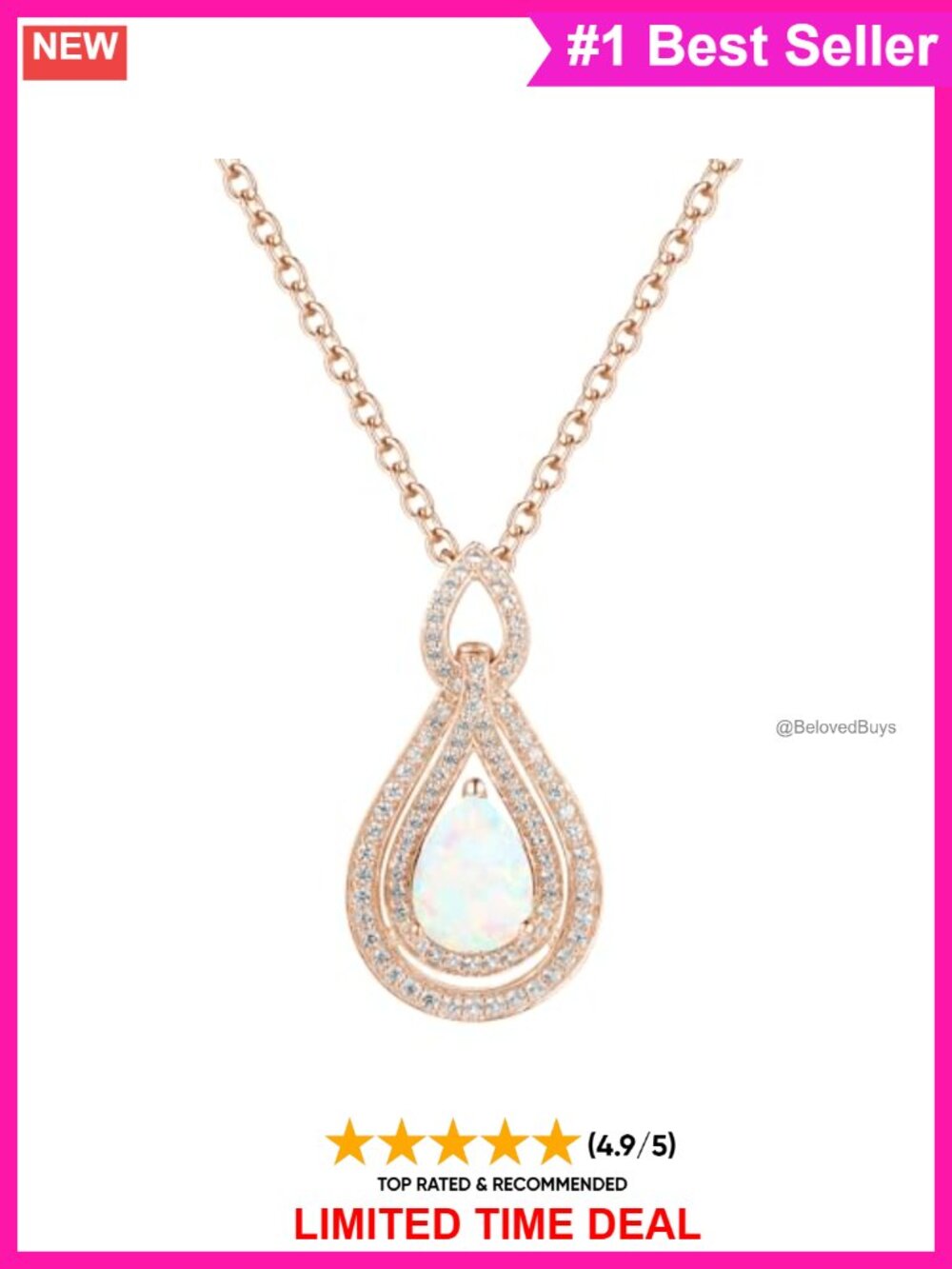 Sterling Silver Teardrop Opal Pendant Necklace 18" Gemstone